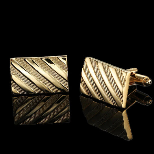 3M Rose Gold Diagonal Stripe Cufflinks Classic Style