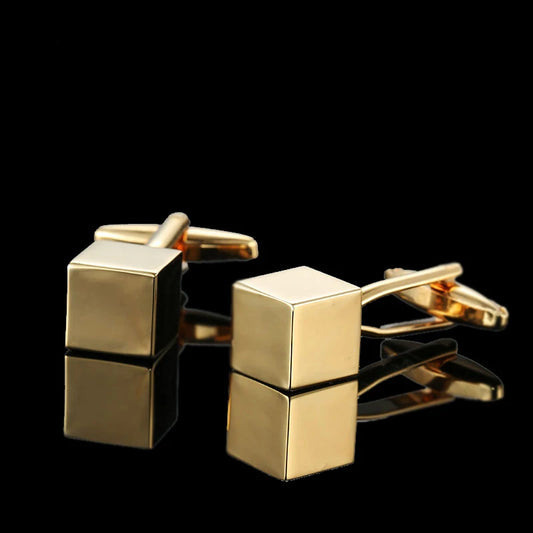 3M Gold Cube Cufflinks Classic Style