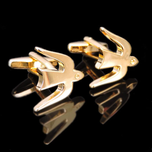 3M Gold Bird Shaped Cufflinks Classic Style