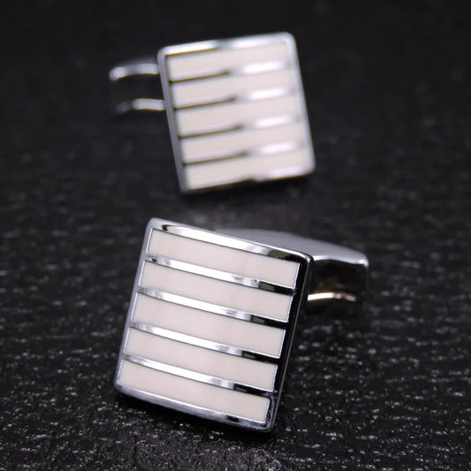 3M Ridged Line Cufflinks-Modern Business Style