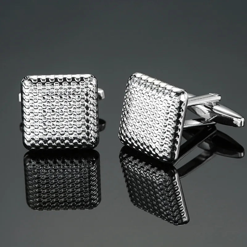 3M Woven Textured Cufflinks-Modern Business Style