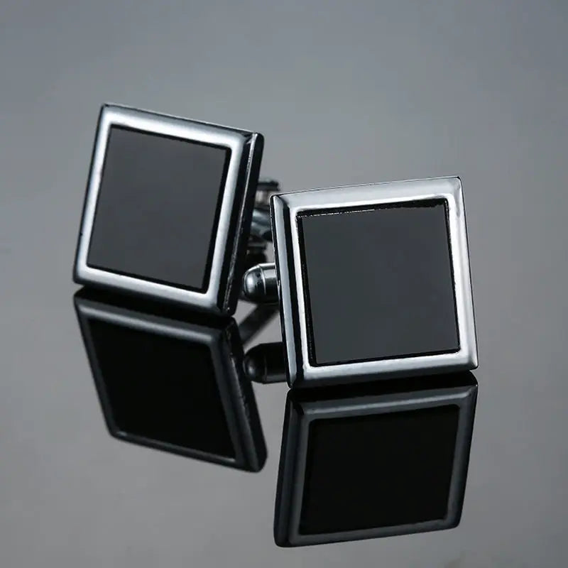 3M Midnight Black Edge Cufflinks-Modern Business Style