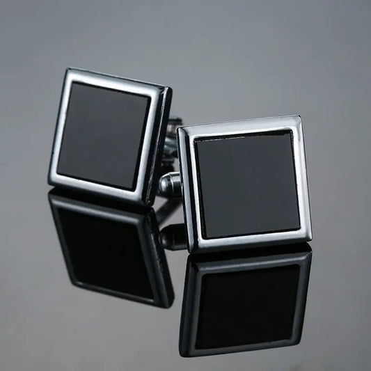 3M Midnight Black Edge Cufflinks-Modern Business Style