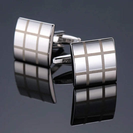 3M Grid Pattern  Cufflinks-Modern Business Style